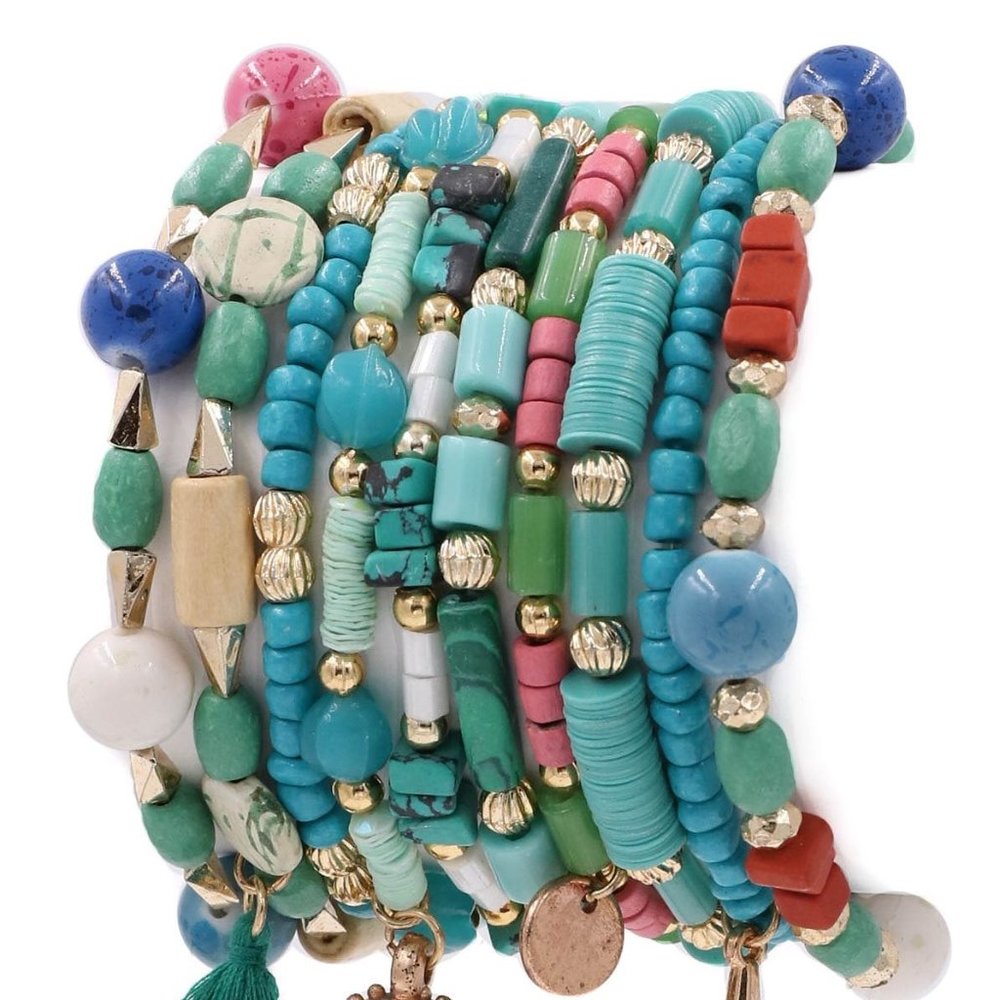 Turquoise 10 Piece Bracelet Set